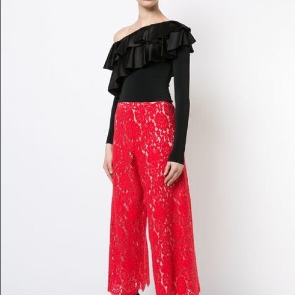 Alice + Olivia Cropped Ruffled Blouse - Picture 3 of 8